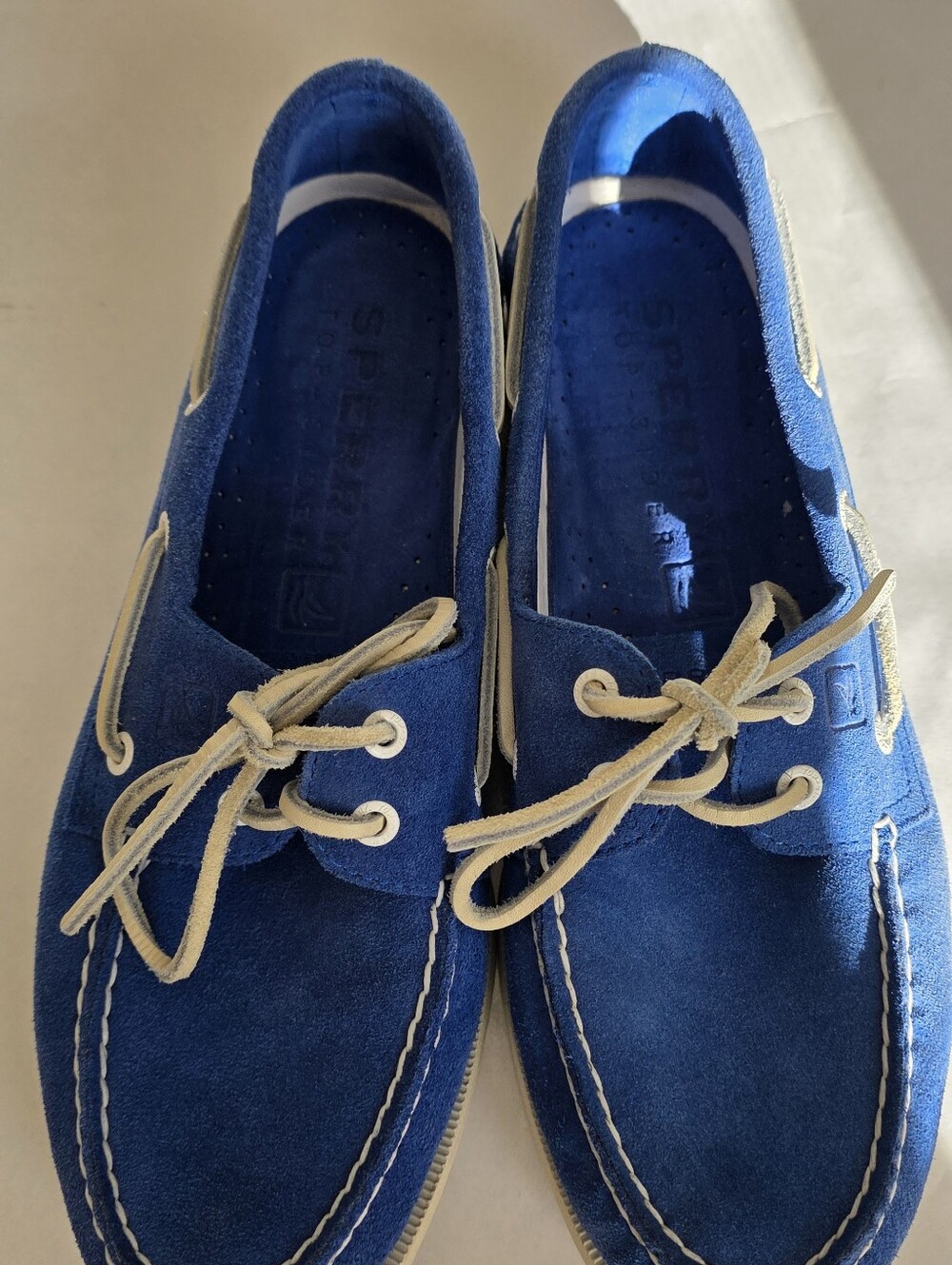 Sperry Top-Sider A/O 2-Eye Boat Shoes Blue Suede Men's 10.5